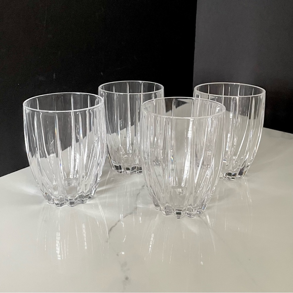 SET of 4 Omega Double Old Fashioned Tumblers - Marquis by Waterford Crystal